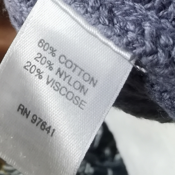 J.Jill Grey blue v neck knit sweater Knit Viscose Nylon Cotton - Picture 6 of 6